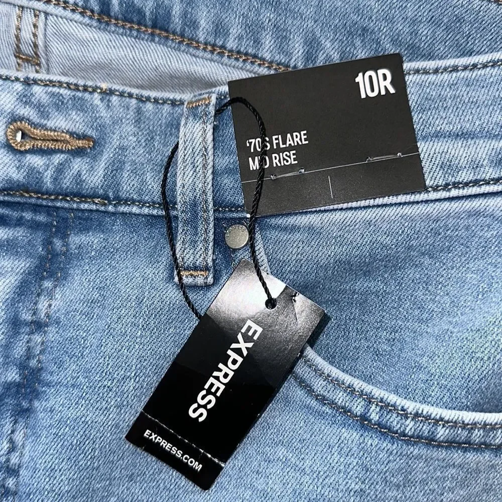 EXPRESS 70’s Flare Mid Rise denim - Picture 7 of 7